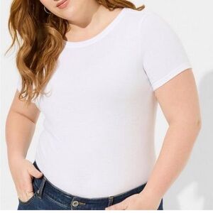 Torrid Everyday Signature Jersey Crew Neck Short Sleeve Tee White  NWT